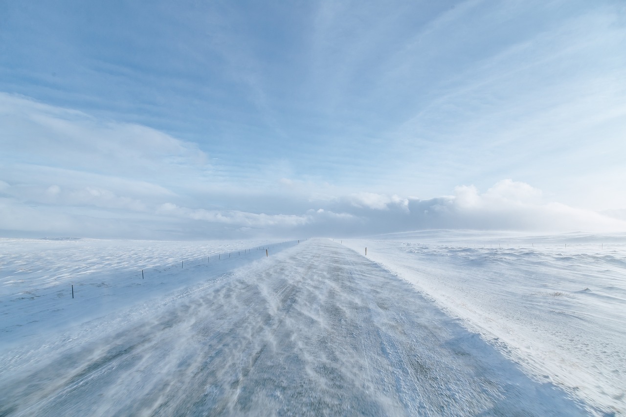 snow, winter, road