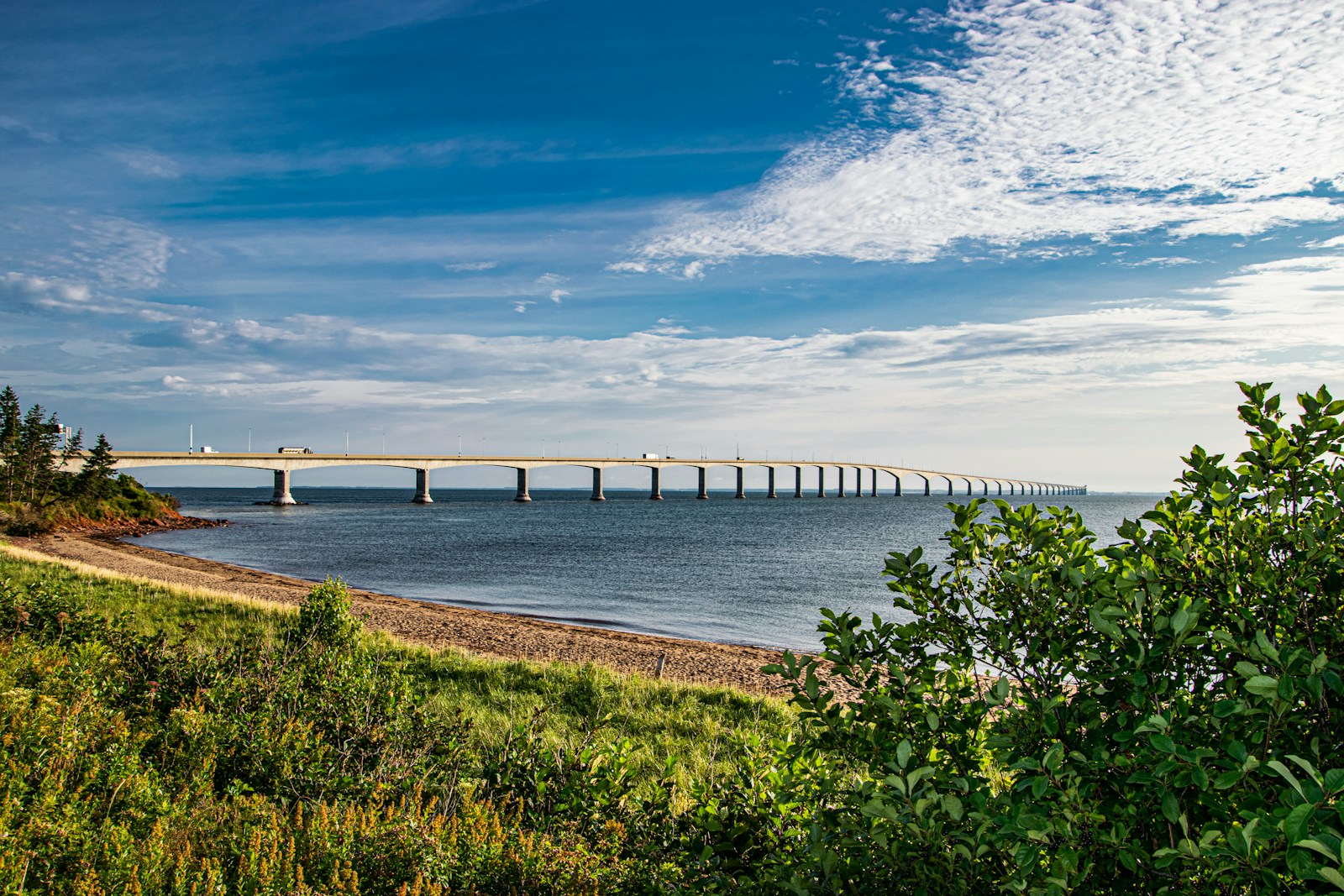 a large bridge over a large body of water